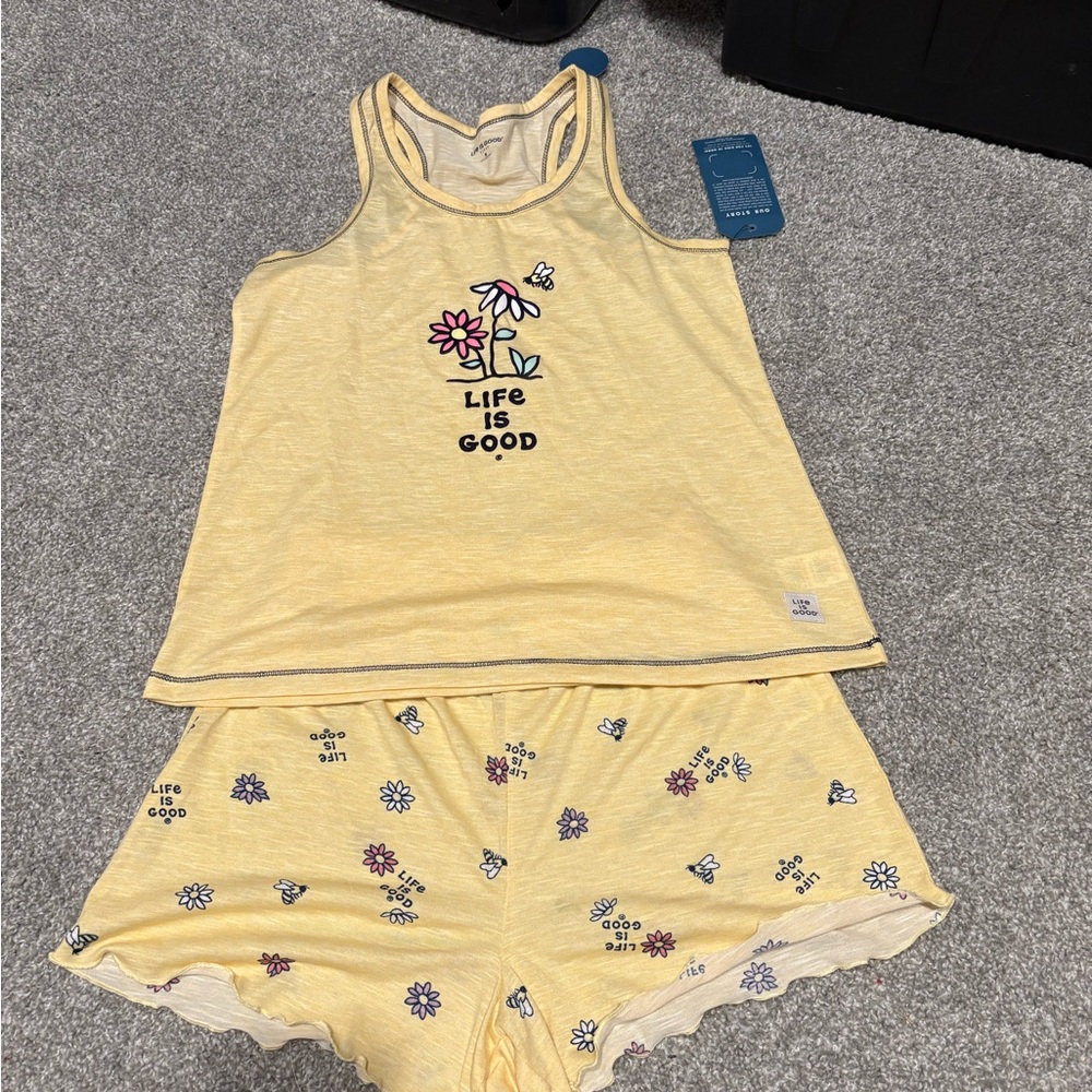Life Is Good Sunny Yellow Sleepwear Set